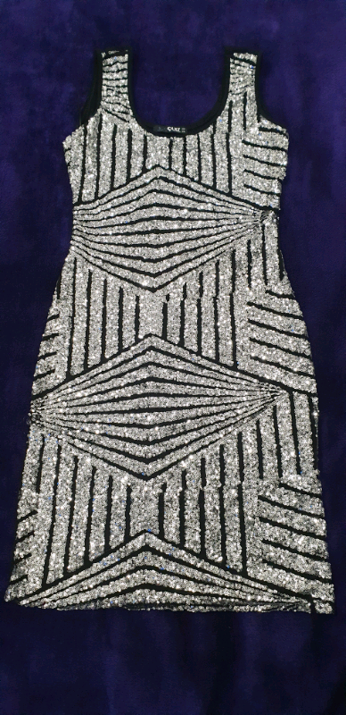 quiz black and silver sequin dress